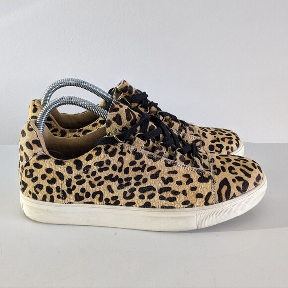 Coconuts by Matisse Calf Hair Leopard Print Lace Up Sneakers Shoes - Picture 1 of 6